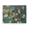Moody Floral Canvas Art — Teal & Purple Flowers on Stretched Canvas