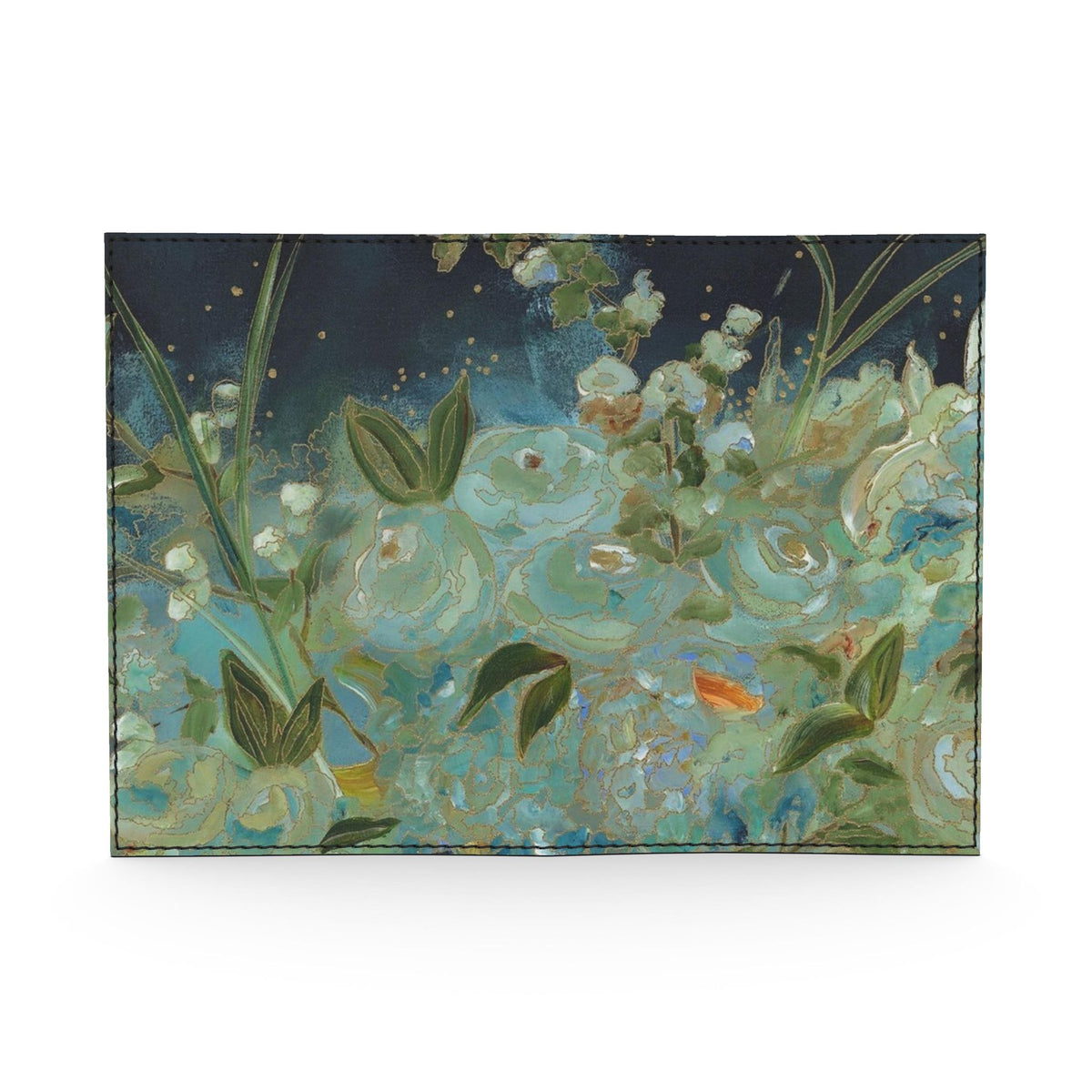 Northern Lights Floral Art Passport Cover