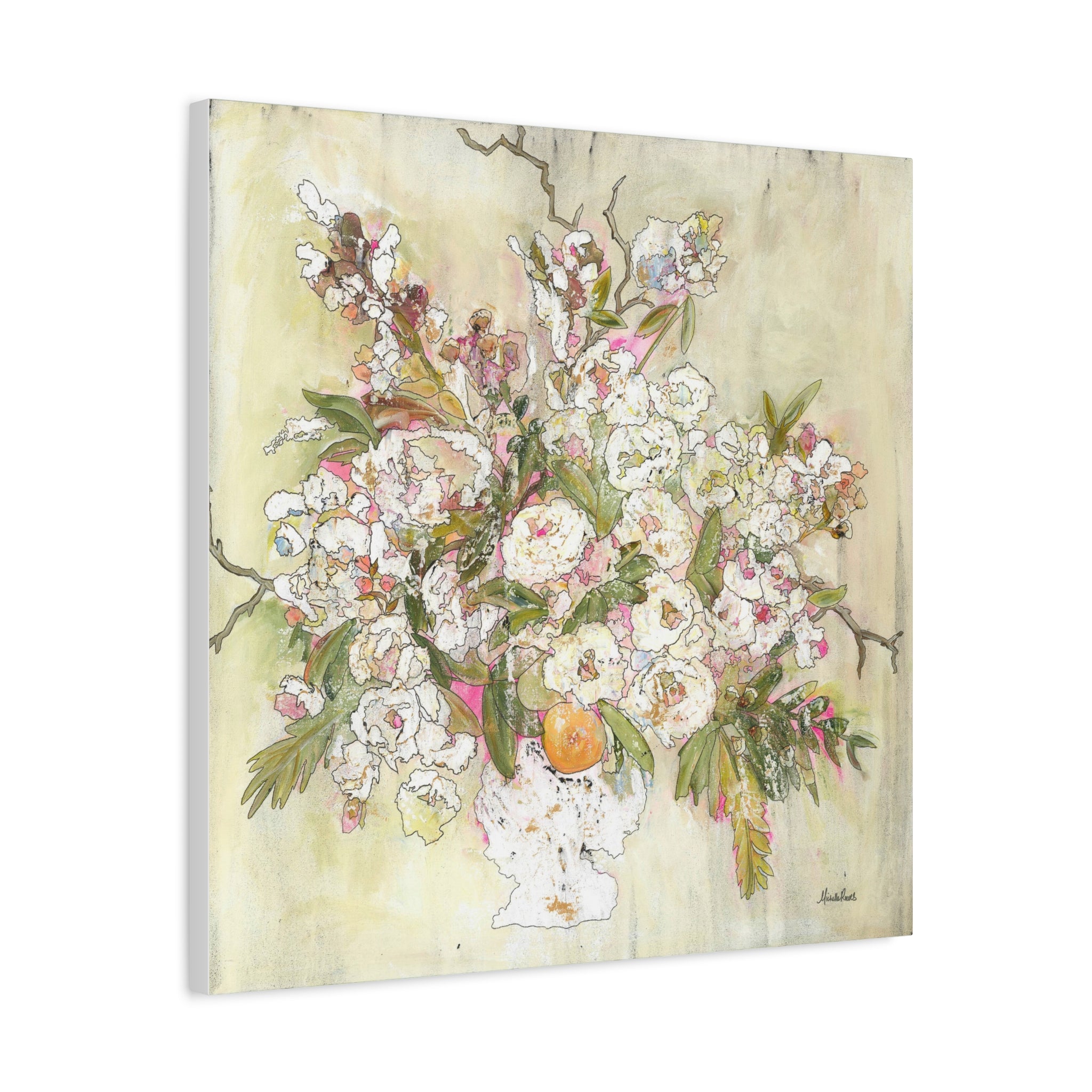 Abstract Neutral Floral Botanical -  Canvas Fine Art Print Edition