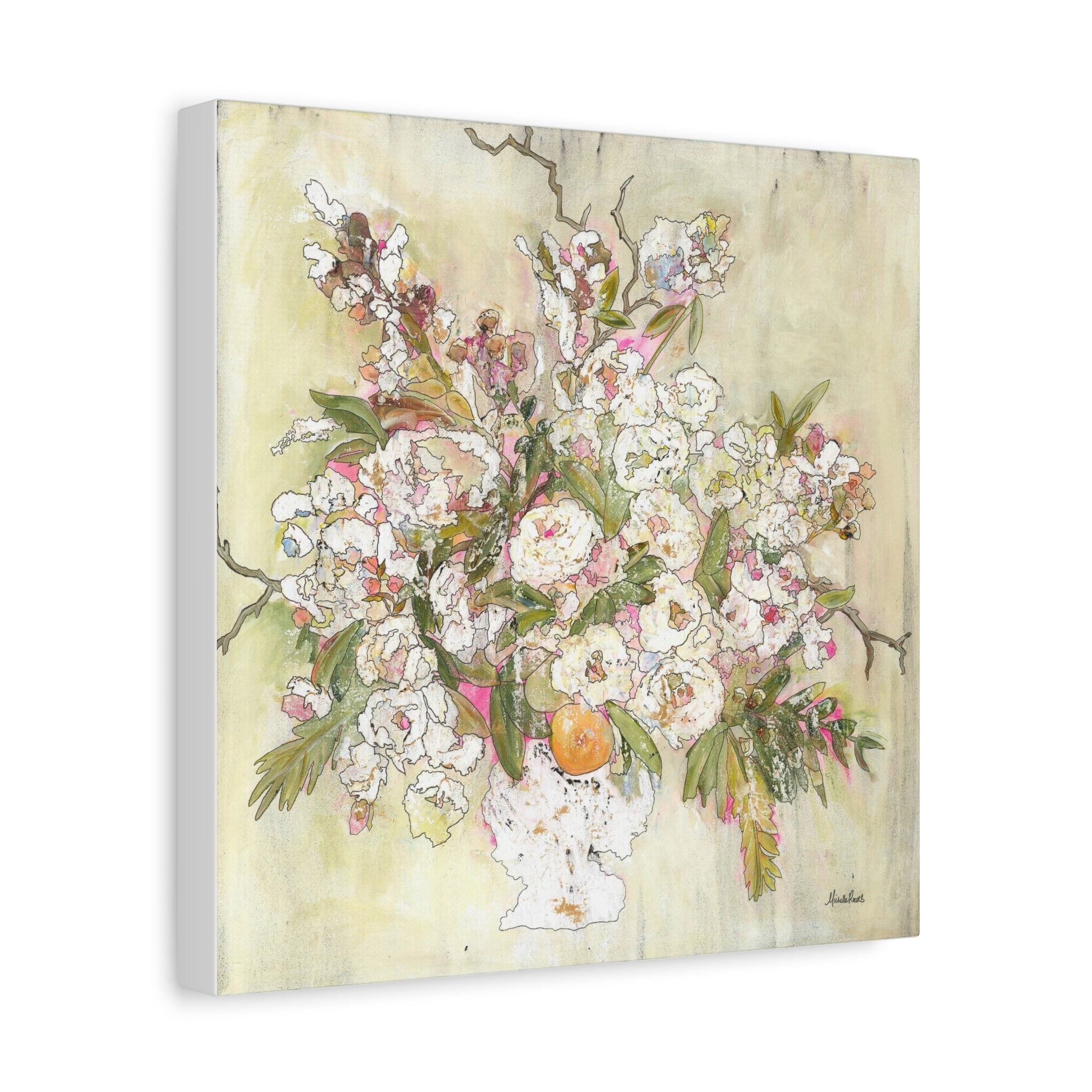 Abstract Neutral Floral Botanical -  Canvas Fine Art Print Edition